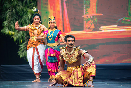 Members of the Ramayana group from the "Temple of Fine Arts" in Malaysia perform the epic Ramayana during the 7th Edition of India International Ramayana Mela (Fair) 2024 at Purana Qila (Old Fort) in New Delhi. The four-day event is organized by the Indian Council for Cultural Relations, under the Ministry of External Affairs. It is responsible for promoting cultural exchanges with other countries and people.