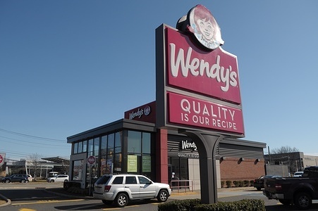 A Wendy's restaurant is seen in the neighborhood of Garden City in Nassau County, Long Island, New York.
