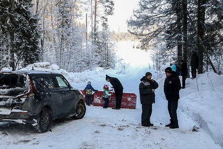 Spectators seen during 1st stage of the Russian Baja Rally Raid Championship “Russia Northern Forest”.