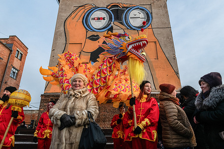 People celebrate the Chinese New Year according to the lunar calendar in the cultural quarter of Brusnitsyn in St. Petersburg. Chinese Lunar New Year in 2024 is celebrated from February 10 to 24.
