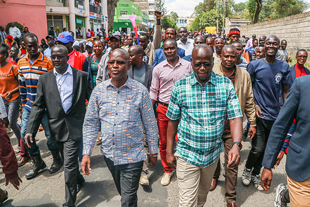 Turkana County Governor, Jeremiah Lomorukai (C), accompanied by his supporters, walk through the streets of Nakuru after honoring summons at The Director of Criminal Investigations (DCI) Rift Valley Region office over rising insecurity in North Western Kenya. Land disputes in Kenya's regions often occur due to disagreements over ownership and land use rights. These conflicts harm land markets, security, food supply, economy, and poverty reduction efforts. They can lead to civil unrest, loss of life, displacement, property damage, and humanitarian crises. Historical analysis shows colonial powers and later Kenyan governments disregarded indigenous land governance, leading to resistance and Kenya's independence.