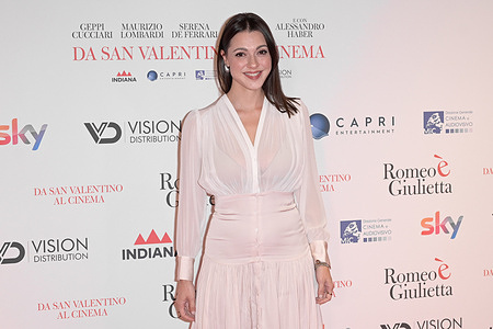 Simona Molinari attends the red carpet of movie "Romeo è Giulietta" at The Space Cinema Moderno.