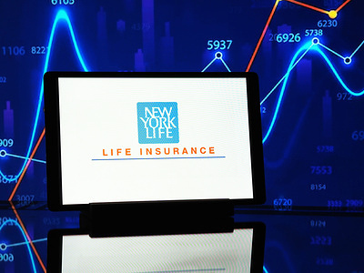 In this photo illustration, the New York Life Insurance Company logo seen displayed on a tablet.