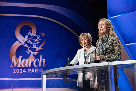 Candice Bergan, former leader of Canada Conservative Party and member of the Parliament speaking at the IWD2024 Conference in Paris. On the eve of International Women’s Day (March 8), dozens of influential women around the world participated in an international conference at the Maison de la Mutualité in Paris.