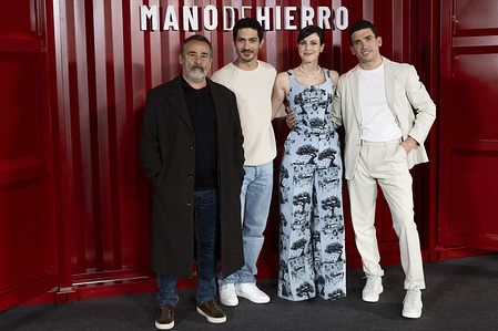 Eduard Fernandez, Chino Darin, Natalia de Molina and Jaime Lorente attend the 'Mano de Hierro' Photocall at Hotel Thompson in Madrid.