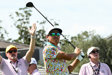 Rickie Fowler of the United States hits his tee shot on the tenth hole during the first round of the Arnold Palmer Invitational presented by Mastercard at Arnold Palmer Bay Hill Golf Course in Orlando, Florida.