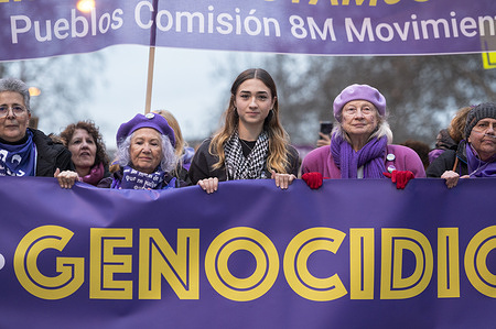Thousands of people march Madrid's streets as the 8M Commission leads a demonstration on International Women's Day. From Atocha to Plaza de Colon, under the slogan 'Patriarchy, genocides, and privileges, it's over,' protesters unite to combat sexist violence and safeguard hard-won rights.