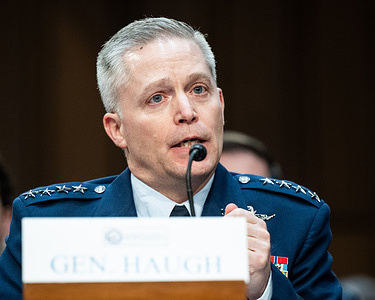 General Timothy Haugh, Director, National Security Agency (NSA), speaks at a hearing of the Senate Intelligence Committee at the U.S. Capitol.