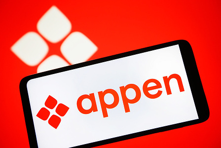 In this photo illustration, Appen Limited logo is seen on a smartphone screen.