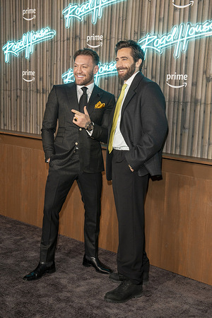 (L-R) Conor McGregor and Jake Gyllenhaal attend the "Road House" New York Premiere at Jazz at Lincoln Center in New York City.