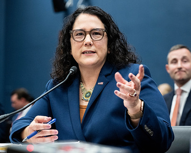 Isabel Guzman, Administrator of the Small Business Administration (SBA), speaking at a hearing of the House Committee on Small Business at the U.S. Capitol.