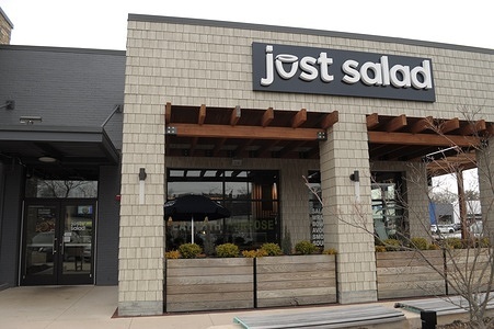 A Just Salad restaurant is seen in the neighborhood of Huntington Station in Suffolk County.
