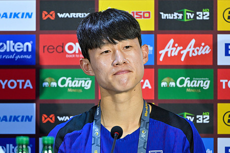 Lee Kang-in player of the South Korea seen during the pre-match press conference at Rajamangala Stadium in Bangkok