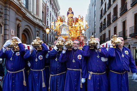 The Brotherhood of Medinaceli carries the image of Jesus de Medinaceli, also known as the Lord of Madrid during the Good Friday procession of the Christ of Medinaceli. The procession, featuring a 3.5-ton, four-meter-tall statue of Jesus, passes through the Congress of Deputies of Spain and Puerta del Sol before concluding at the Jesus de Medinaceli Church.