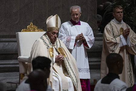 Pope Francis presides over the solemn Easter Vigil ceremony in St. Peter's Basilica. Christians around the world are marking the Holy Week, commemorating the crucifixion of Jesus Christ, leading up to his resurrection on Easter.
