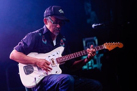 Skateboard legend and musician, Tommy Guerrero performs live at a concert at Circolo Magnolia in Milan.