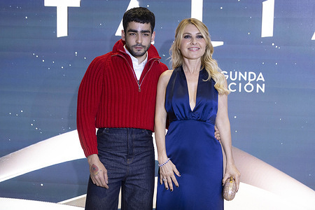 Omar Ayuso and Cayetana Guillen Cuervo attend the Talía Awards photocall at All In One Caixa Bank Space in Madrid.
