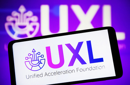 In this photo illustration, the UXL Foundation (The Unified Acceleration Foundation) logo is seen on a smartphone screen.