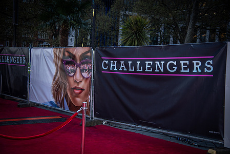 UK premiere of "Challengers" at the Odeon Luxe Leicester Square in central London, on April 10, 2024. UK premiere of "Challengers" at the Odeon Luxe Leicester Square in central London.