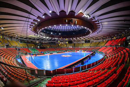 View of the indoor Stadium Huamark during the AFC Futsal Asian Cup Thailand 2024 tournament held in Bangkok.