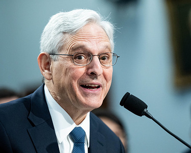 U.S. Attorney General Merrick Garland speaks at a hearing of the House Committee on Appropriations Subcommittee on Commerce, Justice, Science, and Related Agencies Committee at the U.S. Capitol.