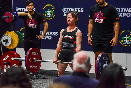 Shaojun Li from Australia is seen in action at the 2024 Asia Pacific Powerlifting Championship, which was one of the main features of 2024 AusFitness Expo.