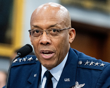 General Charles Q. Brown, Jr. (a.k.a. C.Q. Brown) , Chairman of the Joint Chiefs of Staff speaking at a hearing of the House Committee on Appropriations Subcommittee on Defense at the U.S. Capitol.