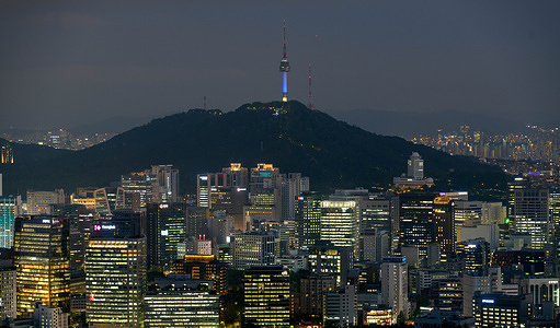 A general view of Namsan Tower, one of downtown Seoul's symbols, as seen from north of Seoul.