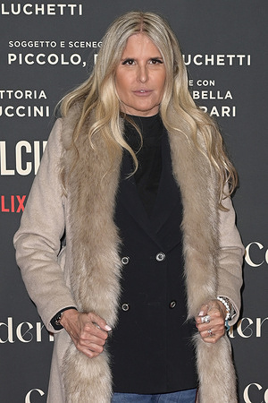 Tiziana Rocca attends the red carpet of the movie "Confidenza" at cinema Adriano.