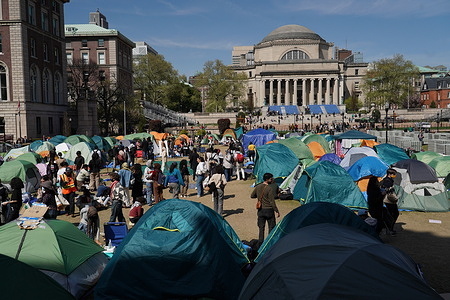 Pro Palestinian student encampment, at the Columbia University Campus during a demonstration against the Israeli war on Gaza and West Bank.