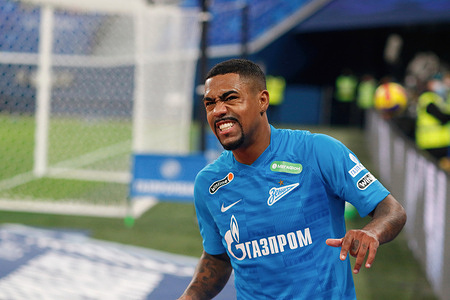 Malcom Filipe Silva de Oliveira, commonly known as Malcom (No.10) of Zenit seen in action during the Russian Premier League football match between Zenit Saint Petersburg and Nizhny Novgorod at Gazprom Arena.Final score; Zenit 5:1 Nizhny Novgorod.