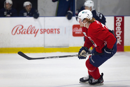 Florida Panthers player no.74 Owen Tippett seen in action during the morning practice session for NHL regular season 2021-2022.