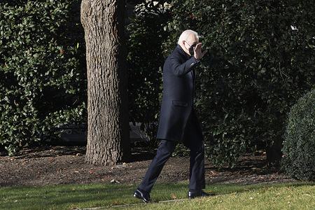 President Joe Biden, arrives to White House at South Lawn/White House in Washington DC, USA.