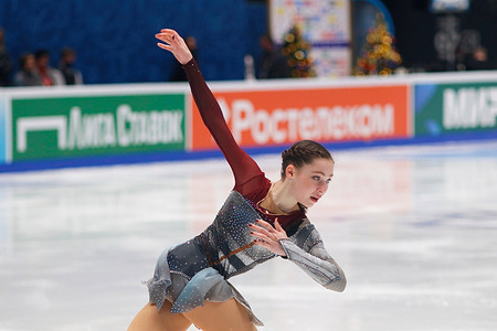 Anastasia Morozova of Russia competes during the Women's Short Program on day two of the Rostelecom Russian Nationals 2022 of Figure Skating at the Yubileyny Sports Palace in Saint Petersburg.Final score: 62.28