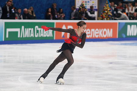 Kamila Valieva of Russia competes during the Women's Free Skating on day three of the Rostelecom Russian Nationals 2022 of Figure Skating at the Yubileyny Sports Palace in Saint Petersburg.Final score: 193.10