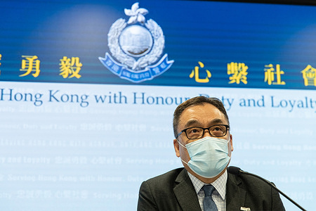 Senior Superintendent of Police from National Security Department, Steve Li Kwai-wah speaks at the press conference on the event occurring on Stand News.
Police National Security Department held a press conference on the raiding of Stand News, the Hong Kong independent news outlet with Stand news Editorial board members, editors and pre board member pop-singer Denise Ho and barrister Margaret Ng were arrested. 
Police officially announced they have frozen HK$61 million assets of the news outlet, one of the highest amounts since the establishment of National Security Law, and claiming the news reportage inciting hatred and subversion to government, and will further investigate any possible linkage of collusion with foreign forces.