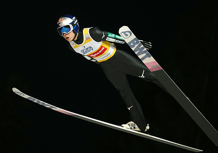 Ryoyu Kobayashi in action during the individual competition of the FIS Ski Jumping World Cup in Zakopane.