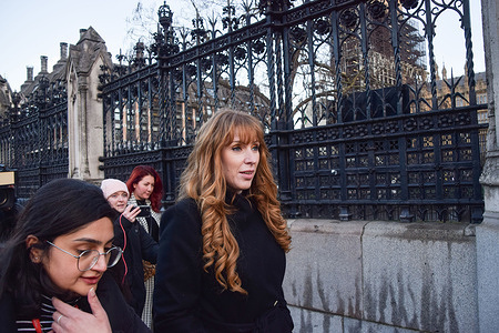 Angela Rayner, the deputy leader of the Labour Party, seen leaving the House of Commons as Boris Johnson faced Prime Minister's Questions (PMQs) and calls to resign over the Downing Street lockdown parties.